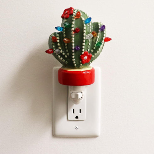 Ceramic Christmas Tree Night Light - Plugin Christmas Tree with Lights - Lighted Vintage Ceramic Tree - Mini Christmas