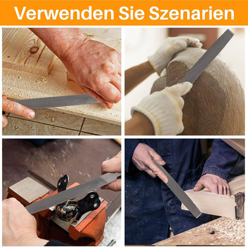 6-inch Flat Medium Cut File, Double Cut Teeth, High Carbon Steel, Suitable for Shaping Metal, Wood