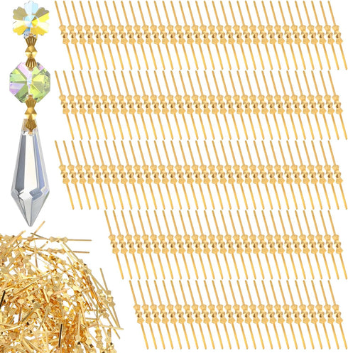 Trinkrittey 300 Pcs Bow Tie Crystal Connectors Crystals Replacement Chandelier Connectors Clips Pins