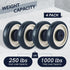 5" 4 Pack MYFULLY Shopping Cart Replacement Wheels Kit, Polyurethane Stepped and Full Tread Face Caster Wheels