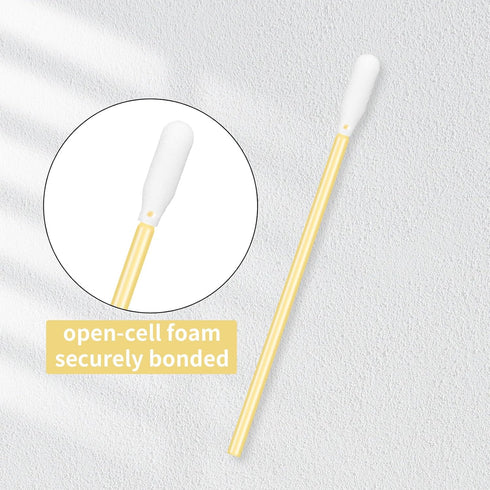 Chinco 200 Pieces Foam Swab Sponge Tips, Foam Stick for Inkjet Printer Print Head, Camera Optical Equipment (Yellow)