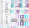 Colarr 24 Sets Plastic Beadable Pens DIY Kit, Assorted Bead Pens, Wood Beads, Crystal Spacer Beads, Black Ink for Crafts