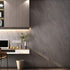 16" 118" Thick Dark Grey Concrete Contact Paper - 3D Removable Peel and Stick Wallpaper for Kitchen Island Walls