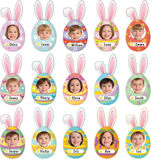 83Pcs Easter Bunny Ear Egg Cutouts for Bulletin Board Decorations, Colorful Easter