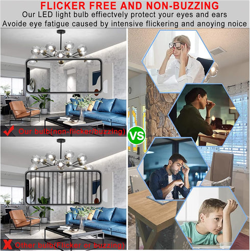 G16.5 Bulb dimmable,4W E26 Bulb 40 e26 Bulb,Neutral 4000K,400lm,CRI>85,AC120V,Edison Free,Pack 6 Arberlic Light LED