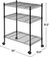 3-Shelf (24L 14W 31H) SUPER DEAL Adjustable Heavy Duty Storage Wire Shelving Unit with Wheels, Metal Organizer Wire