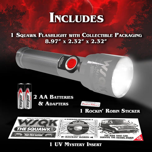 250 Energizer Stranger Things Squawk Retro LED Flashlight, Water Resistant and Drop Tested Camping Flashlight, Limited