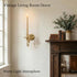 Set 2 (8.6" 5.9" 3.5") Gold Wall Sconces of - Elegant Iron Candle Holders Wall Decor, Modern Metal Wall Art for Living