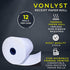 Receipt Paper Roll 3 1/8 x 230 for Square Register and Square POS System, Pack of 12 Rolls -