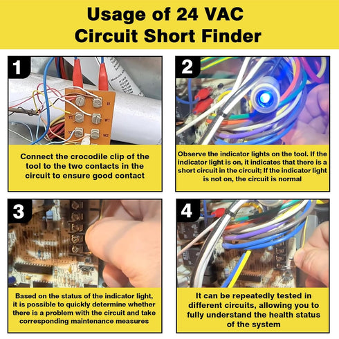 RJIALIQF 24 Resettable Reset Short Pro Tool - VAC Circuit Short Finder Quickly Locate Shorts in HVAC Fuse Saver