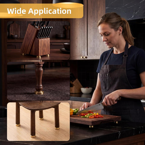 Fuyulacom 8 1.18 0.39 Inch Pcs Brass Cutting Board Feet Non Slip Silicone Feet for Cutting Board with Nonslip Pads x