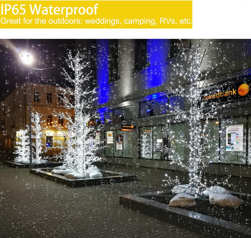 42ft Battery Operated String Lights, 120 LED IP65 Waterproof Outdoor Fairy Light with Timer, 8 Modes for Indoor Outdoor
