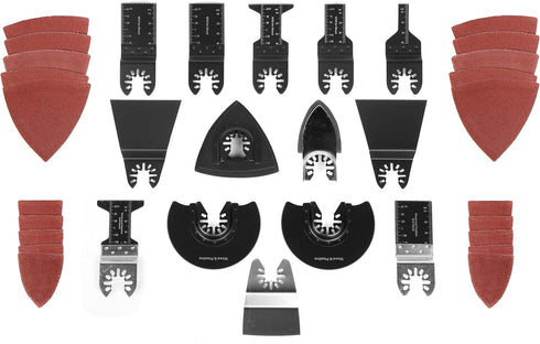WEN MTB014 34-Piece Oscillating Multi-Tool Accessory Set with HCS Blades, Bi-Metal Blades, Sanders, and Scraper