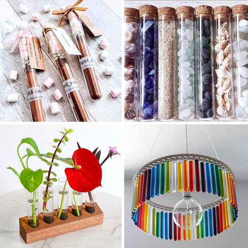 DEPEPE 25pcs 45ml Glass Test Tubes with Cork Stoppers for Bath Salt Candy Storage, Science Lab Party, 25 x 140mm