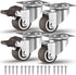 GBL 1" Small Caster Wheels with 2 Brakes + Screws - Set of 4 Low Profile Silent Casters for Cart and Furniture