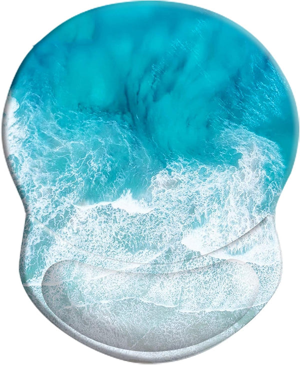 Ergonomic Design Mouse Pad with Wrist Rest Support, Cute Non-Slip PU Base, Pain Relief Mousepad for Gaming & Working