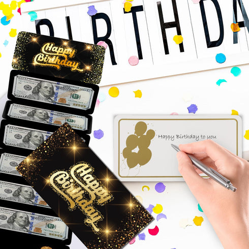 Money Holder for Cash Gift Birthday, Surprise Money Envelopes for Cash Gifts, Happy Birthday Card for Men Women