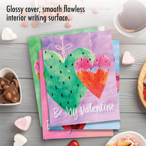 The Best Card Company - 10 Boxed Valentine Note Cards with Envelopes - Heartfelt Assorted Greeting Cards for