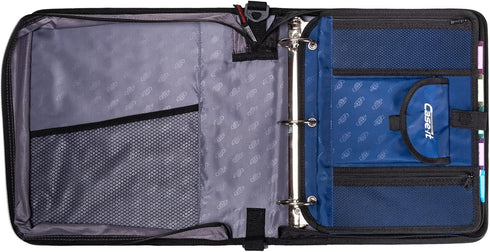 Case It 5-Tab Binder Accessory, 5-colored tabbed, 6 pocket expanding file, fits any standard 3 ring letter size binder, additional zippered mesh pockets for pen storage, ACC-21, Red by Case it