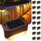 Solar Deck Lights Outdoor 16 Pack, Peel And Stick Deck Railing Lights,