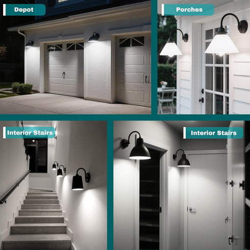 Bgmonster 4-Pack Bulbs, 12W(100W Bulb(Energy Bulb Motion Sensor Light Equivalent), Movement Security LED Efficient)