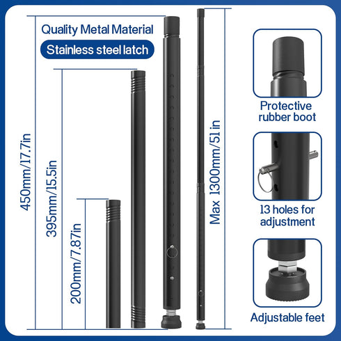 Bar,17-50 Inch Black-1Pcs Sliding Door Security Bar,Window Inside Security Adjustable Patio Glass Door/Window Lock Bar