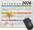 CASEOET 2026 Calendar Mouse Pad with Stitched Edges, Gaming Mousepad for Computer Laptop