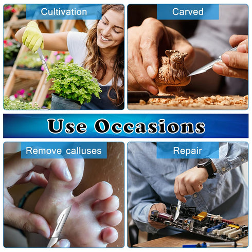 20 Pieces Scalpel Blades #10 with #3 Handles & Storage Box, Sterile High Carbon Steel for Crafts & Cutting