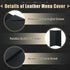4.25" 11" 5 Pack 2 Menu Covers x View Black PU Leather Restaurant Menu Holders, Double Panel with Angled Corners