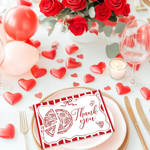 50Pcs 4 6 Inch Whaline That's Amore Thank You Cards Blank Note Cards with Envelopes Stickers Red Pizza Ciao Bambino