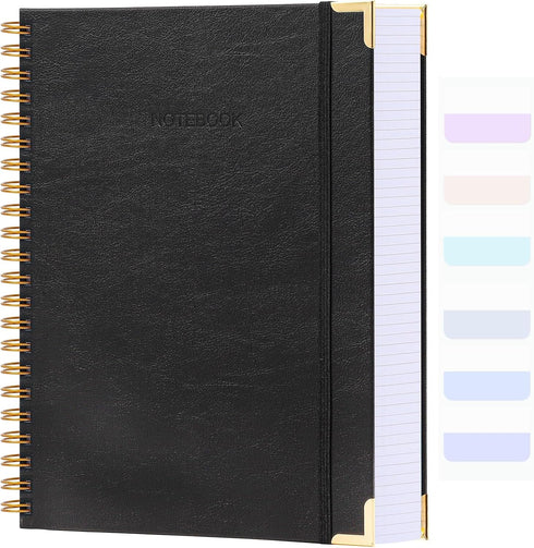 Graph Paper Notebook, 8.5" x 11" Spiral Notebook, 300 Pages, Hardcover, Thick A4 Grid Notebook for School, Black