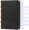 Graph Paper Notebook, 8.5" x 11" Spiral Notebook, 300 Pages, Hardcover, Thick A4 Grid Notebook for School, Black