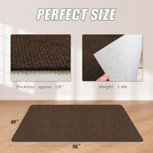 Clean,Coffee(40"x55") Sycoodeal Office Chair Mat for Hardwood Floor,Office Computer Gaming Chair Mat for Tile