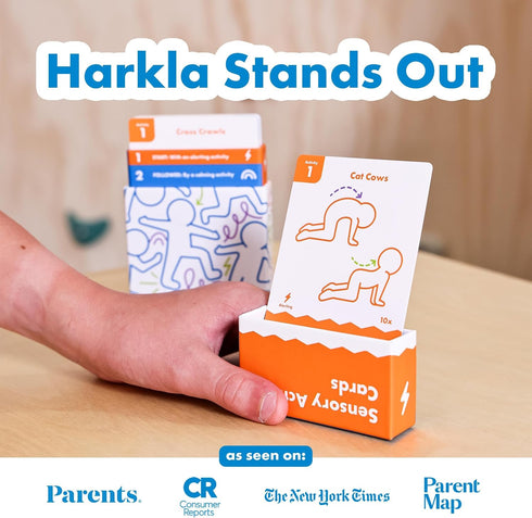 60 30 3 5 Harkla Sensory Activity Cards Therapist-Designed Brain Breaks for Kids | Double-Sided x Cards | No-Prep Self