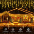 BYIZO 480 66+33 8 Christmas Outdoor Icicle Lights - LED FT Modes Curtain Fairy String Light Plug in, Waterproof