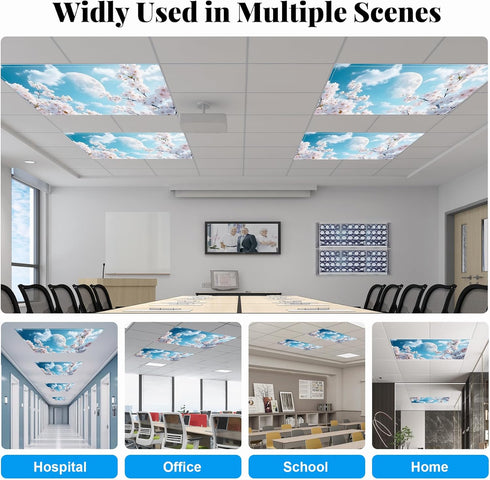 2 Pack 4" 2" Fluorescent Light Covers- X Magnetic Ceiling Light Cover Room Supplies- Ceiling Light Diffuser