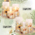 Summer Set 3 Sunflower Glass Flameless Candles Battery Operated with Remote Timer Flickering LED Pillar Candles Fall