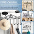 Over The Door Hook, 2 Pieces Towel Rack & Coat Rack Hanger with 7 Hooks (Black)