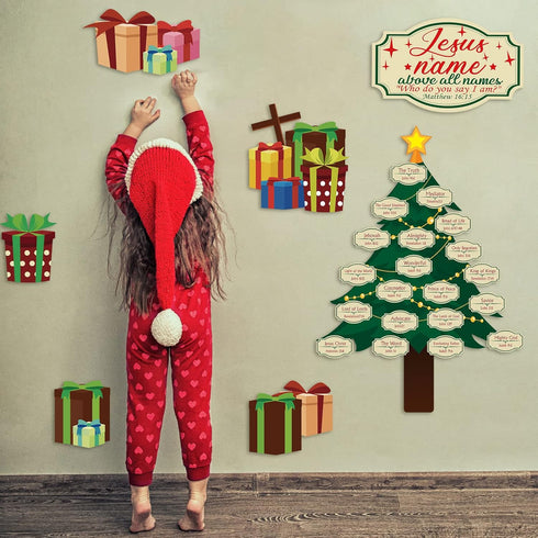 Geyee 31 Pcs Christian Bulletin Board Sets | Names of Jesus Christmas Bulletin Board Decor