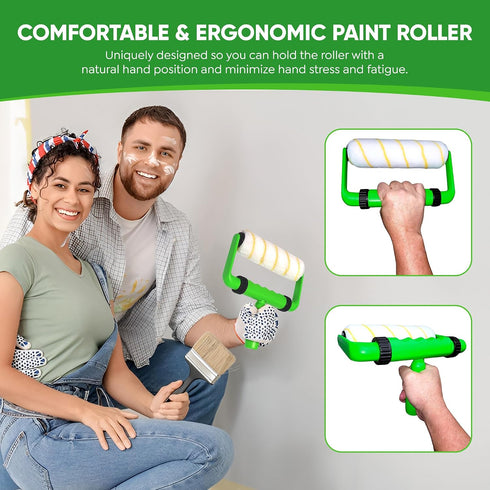 1/2 Better Grip Ultimate Paint Roller & Painting Kit - Ergonomic Grip to Minimize Hand Stress & Fatigue - Get Projects