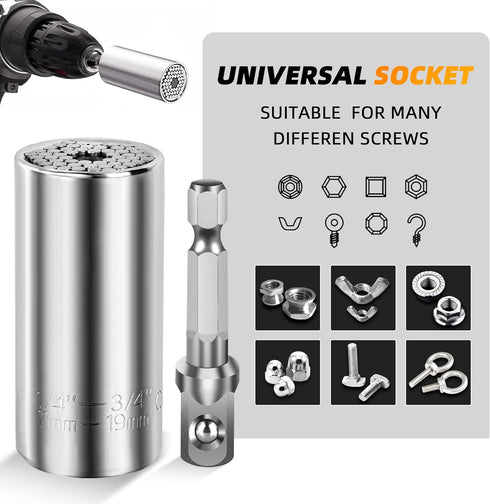 Super Universal Socket Tools, Gifts for Men Dad Husband, Universal Socket Power Drill Adapter, Cool Gadgets for