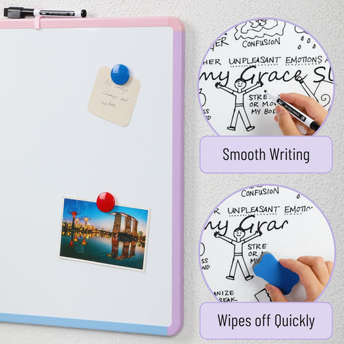 Mr. Pen- Dry Erase Board, 18” x 24” with Black Marker, Colorful Frame, Magnetic Whiteboard for Wall, Dry Erase Boards