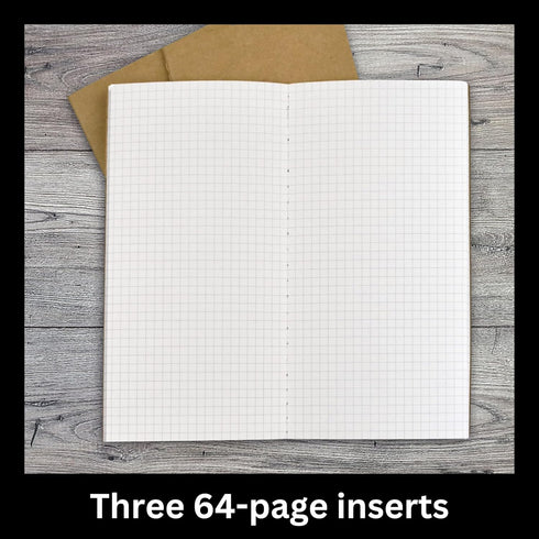 RICCO BELLO Graph Grid Travelers Journal Refill, 8.25 x 4.25 inches, Set of 3