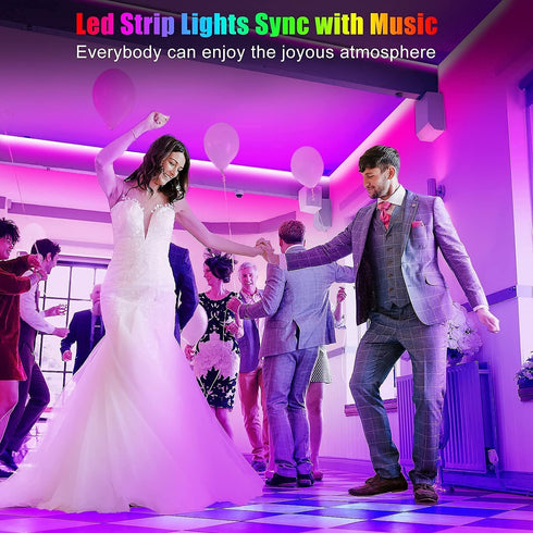 50ft Keepsmile Led Lights for Bedroom, Bluetooth Smart APP Control RGB Color Changing Led Strip Lights with Remote