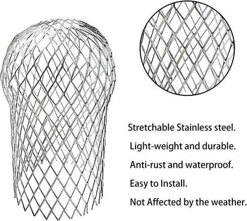EBaokuup 4 Pack Expandable Aluminium Gutter Downspout Protectors for Leaf Filter Strainer
