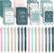 Funrous 32 Pcs Motivational Quote Pens - Inspirational Notepads Mini Journal with Ballpoint Pen, Floral Gift Set