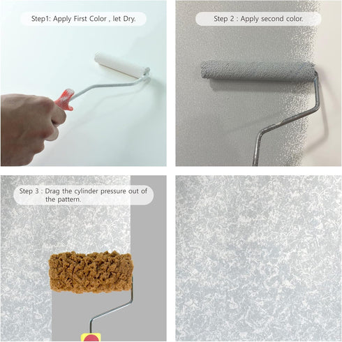(RM478K-TZ) Hanroy Sponge Paint Roller Kits, Texture Sponge Paint Roller Decor Art Painting Roller for Home Wall