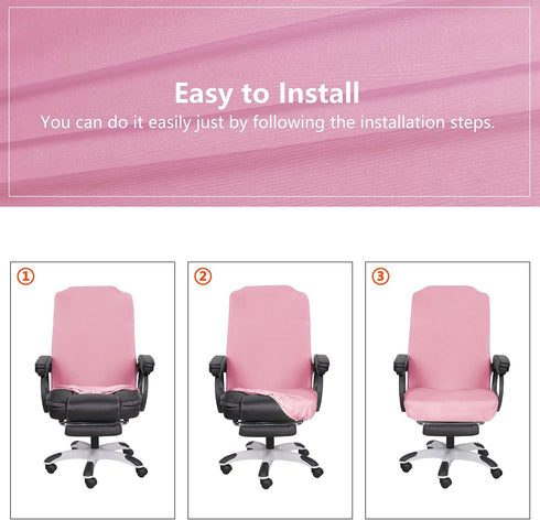SARAFLORA Office Chair Cover- Large, Pink Removable Computer Chair Cover for Office Chair with Zipper for Universal
