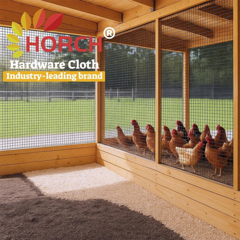 1/2 inch 24 50 19 HORCH Black Vinyl Coated Hardware Cloth x ft Gauge, Wire Mesh Roll, Chicken Wire Mesh, Chicken Wire