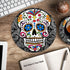 Round Mouse Pad and Coasters Set, Sugar Skull Non-Slip Rubber Mousepad for Gaming and Working